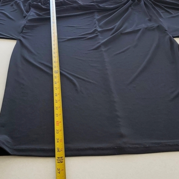 Lori M Black Cold Shoulder Cutout Drape Neckline Wide Sleeve Dress Large - Picture 9 of 12